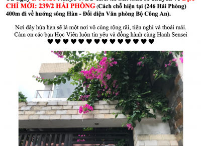 NHẬT NGỮ HANHSENSEI THÔNG BÁO CHUYỂN ĐỊA CHỈ -239/2 HẢI PHÒNG